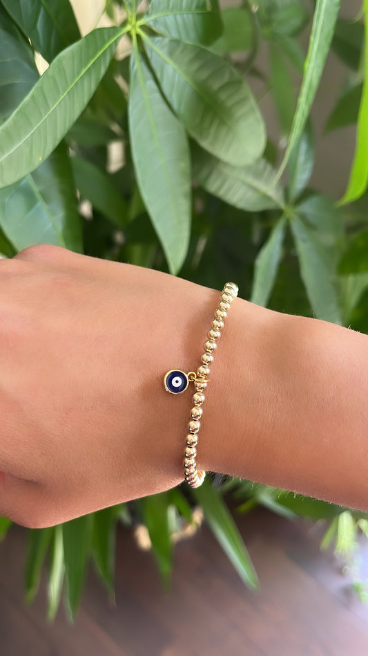 14k Gold Filled Blue Evil Eye