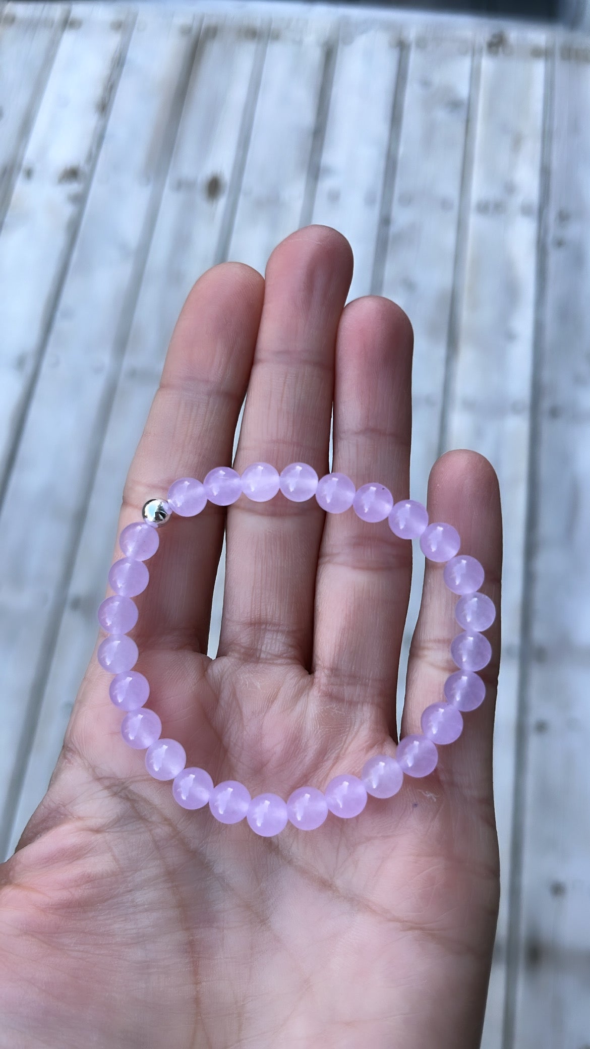 Violet Jade 6mm 925 Sterling Silver