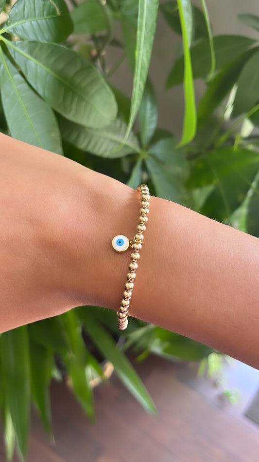 14k Gold Filled White Evil Eye