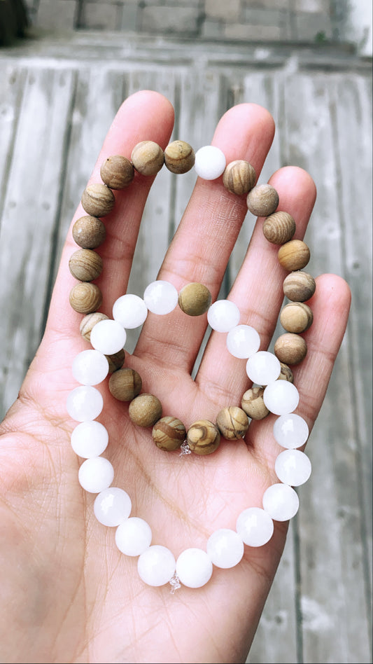 Wood Jasper White Jade