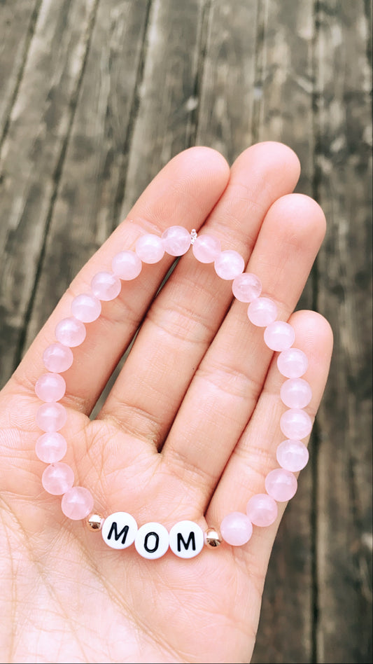 14K Rose Gold Filled Rose Quartz MOM