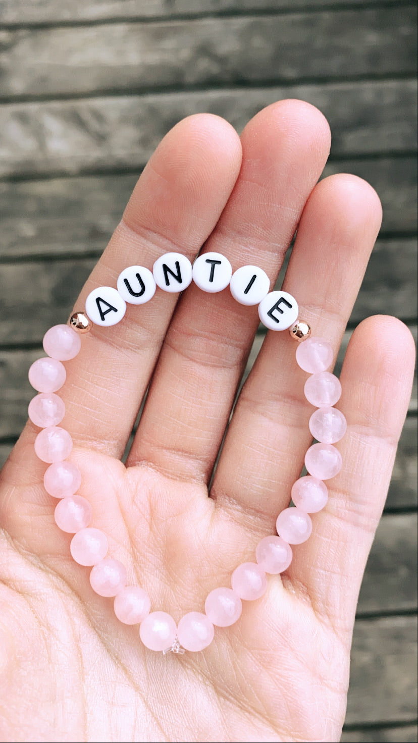 14k Rose Gold Filled Rose Quartz AUNTIE