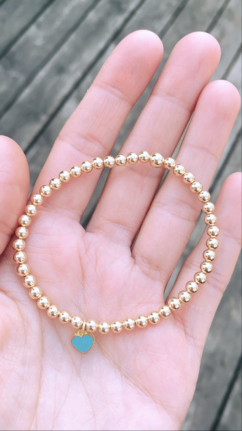 14k Gold Filled Blue Heart