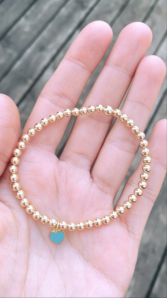 14k Gold Filled Blue Heart