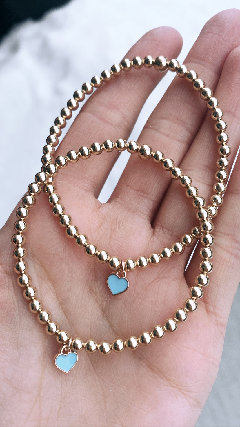 14k Gold Filled Blue Heart