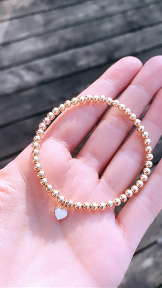 14K Gold Filled White Heart