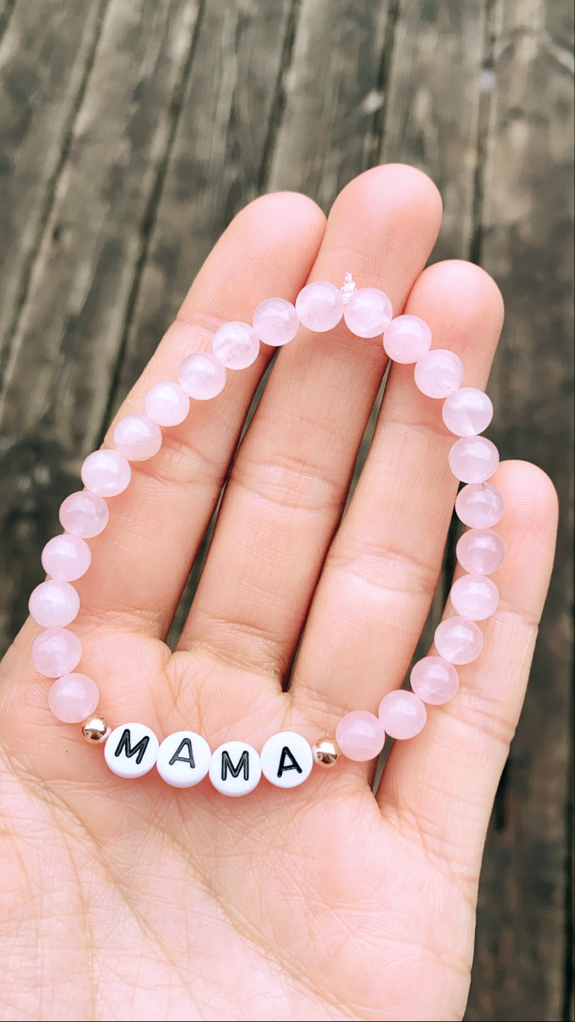 14K Rose Gold Filled Rose Quartz MAMA