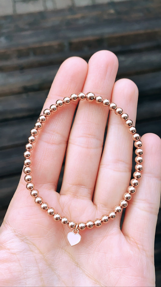 14K Rose Gold Filled Light Pink Heart
