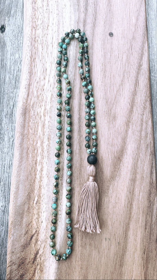 African Turquoise Mala