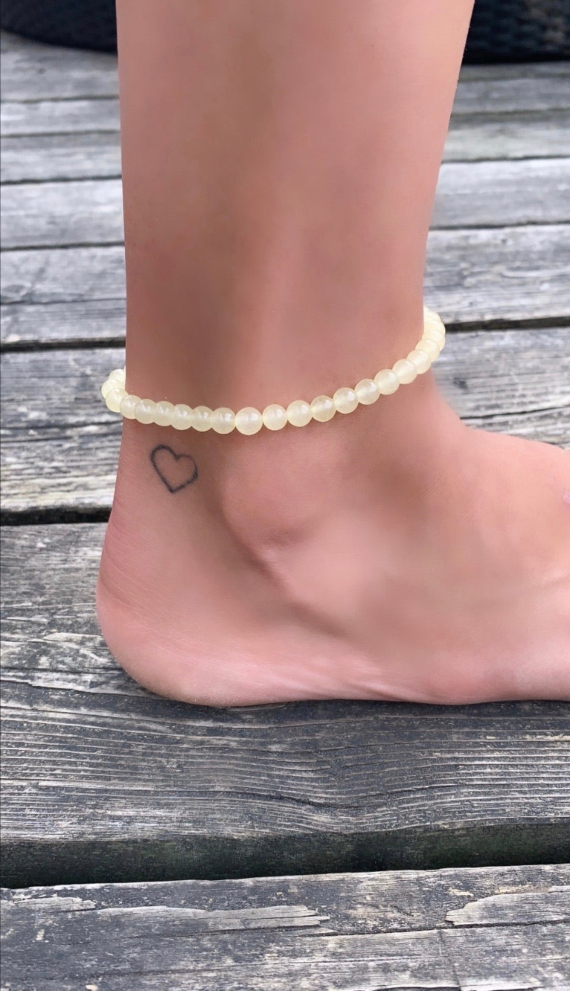 Yellow Jade Anklet