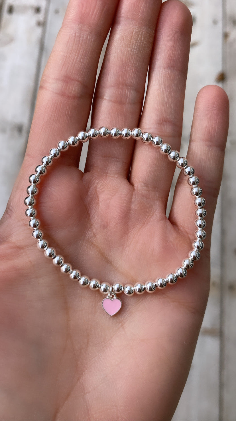 925 Sterling Silver Pink Heart